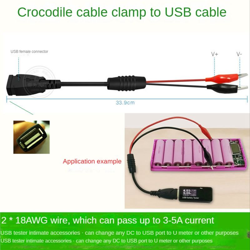 A01E-2Pcs USB Alligator Clips  - Usb Ammeter Tester review and price
