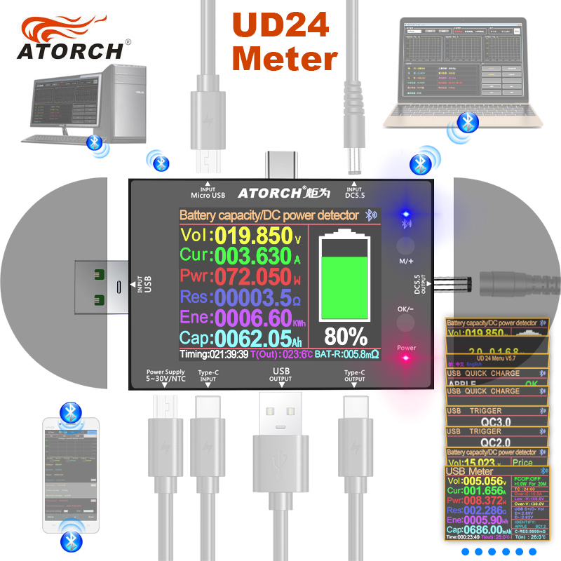 UD24 2.4'inch USB Tester DC5.5 - Usb Ammeter Tester review and price