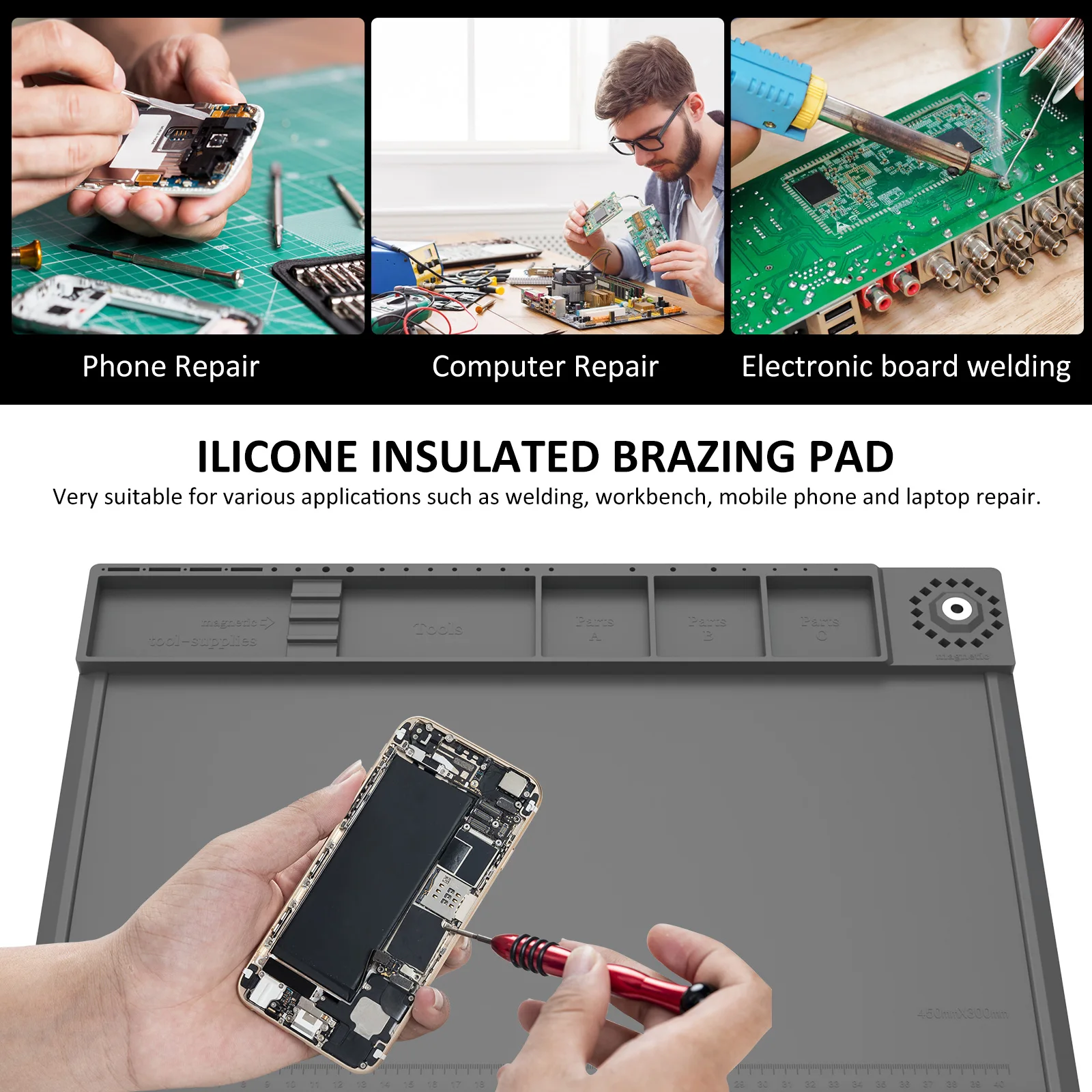 Soldering Station Mat Silicone - Electronics Repair Workstation review and price