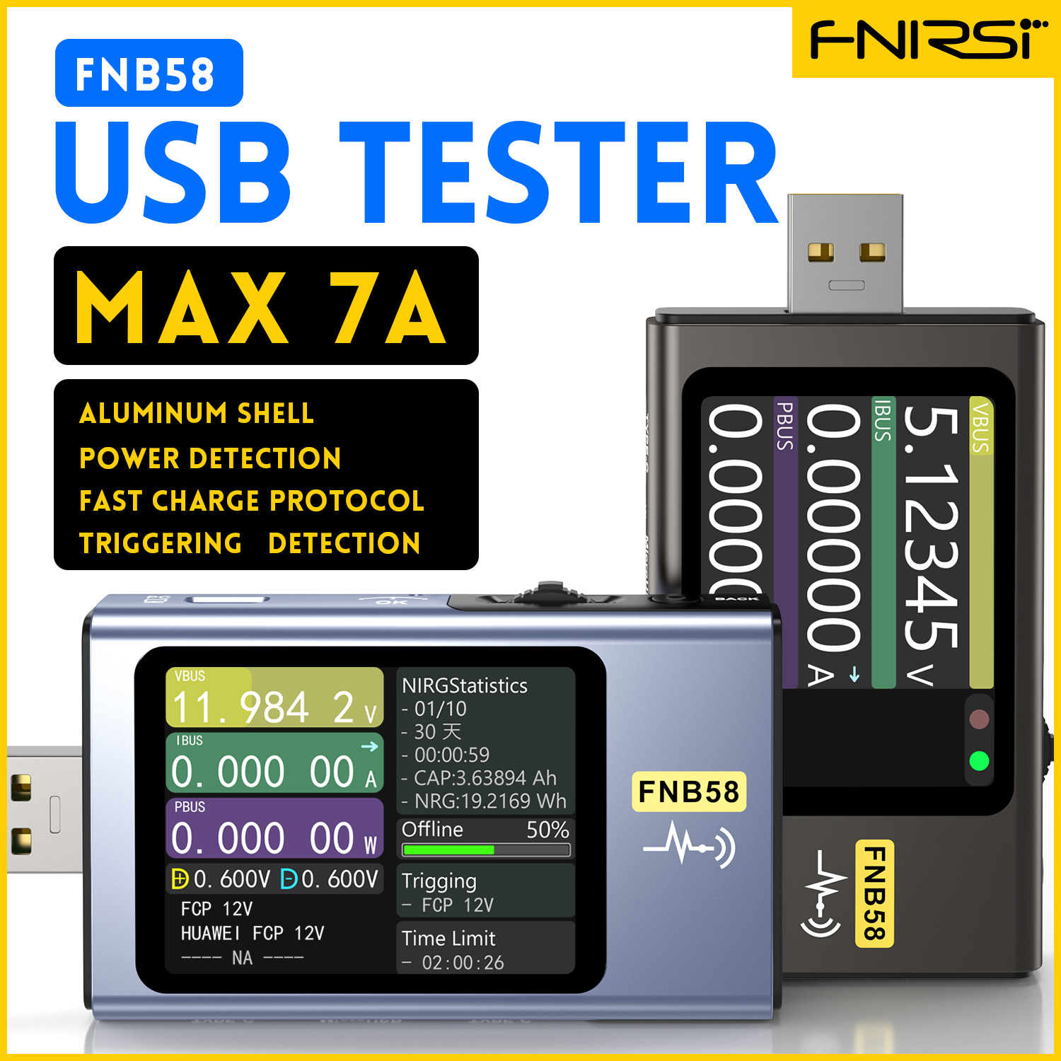 FNIRSI-FNB58 USB Voltage Teste - Usb Ammeter Tester review and price