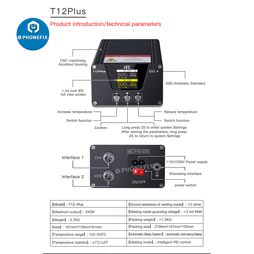 i2C T12 PLUS Soldering Station - Electronics Repair Plus review and price