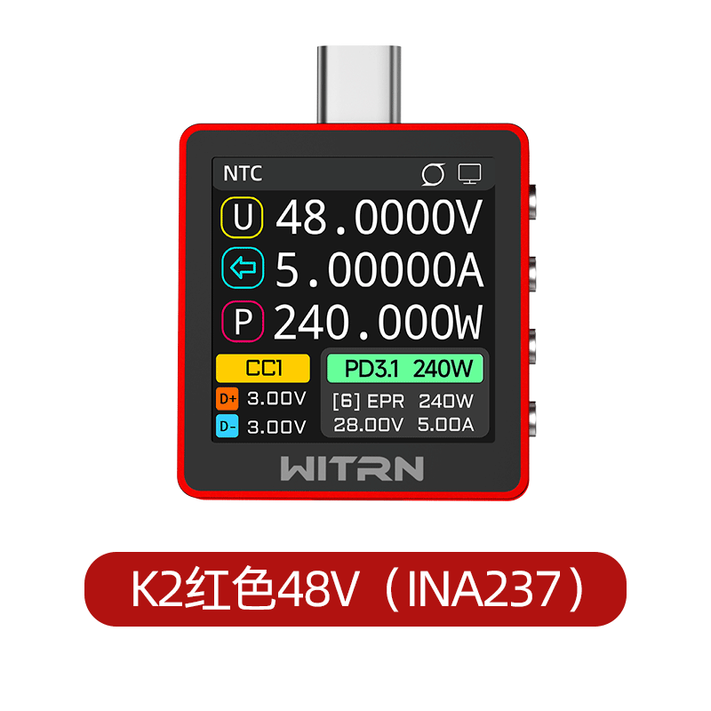 New Red Version WITRN K2 INA23 - Usb Ammeter Tester review and price